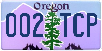 OR license plate 002TCP