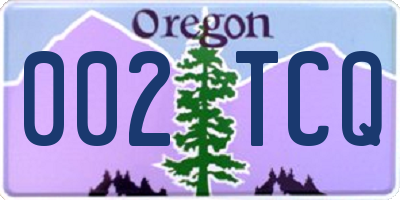 OR license plate 002TCQ