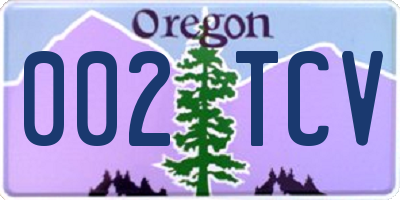 OR license plate 002TCV