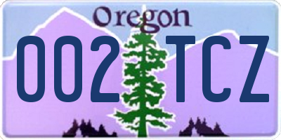 OR license plate 002TCZ