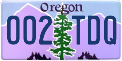 OR license plate 002TDQ