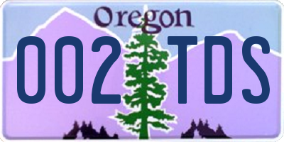 OR license plate 002TDS