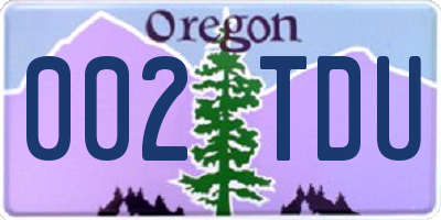 OR license plate 002TDU