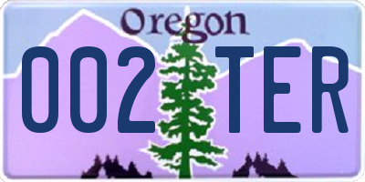 OR license plate 002TER