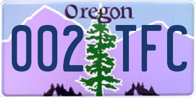 OR license plate 002TFC