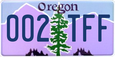 OR license plate 002TFF
