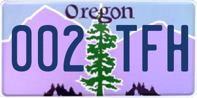 OR license plate 002TFH