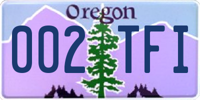 OR license plate 002TFI