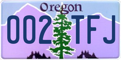OR license plate 002TFJ
