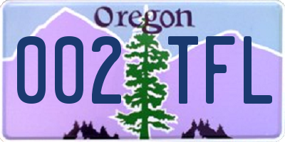 OR license plate 002TFL