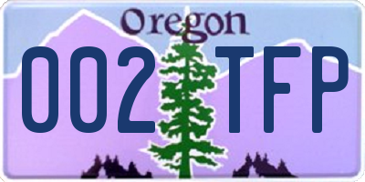OR license plate 002TFP