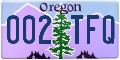 OR license plate 002TFQ