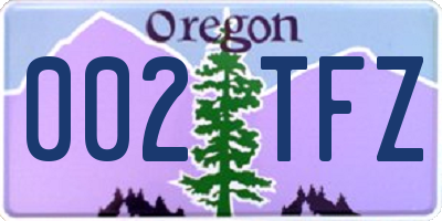 OR license plate 002TFZ