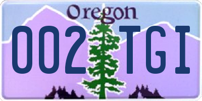OR license plate 002TGI