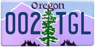 OR license plate 002TGL
