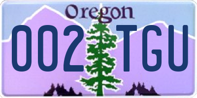 OR license plate 002TGU