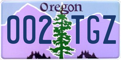 OR license plate 002TGZ