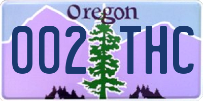 OR license plate 002THC