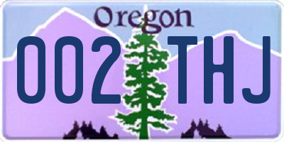 OR license plate 002THJ