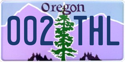 OR license plate 002THL