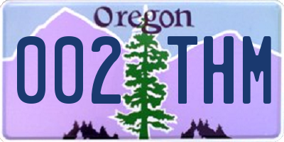 OR license plate 002THM