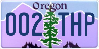 OR license plate 002THP
