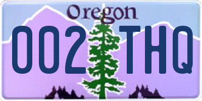 OR license plate 002THQ