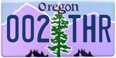 OR license plate 002THR