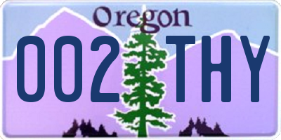OR license plate 002THY