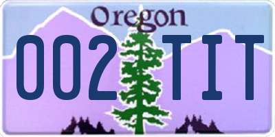 OR license plate 002TIT