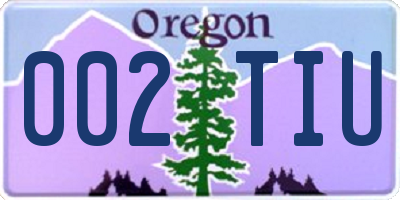 OR license plate 002TIU