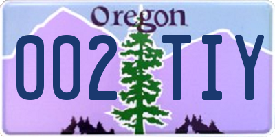 OR license plate 002TIY