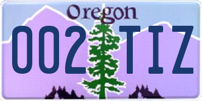 OR license plate 002TIZ