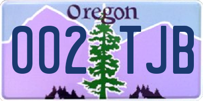 OR license plate 002TJB