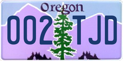 OR license plate 002TJD