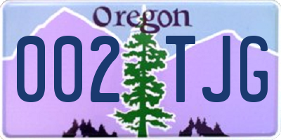 OR license plate 002TJG
