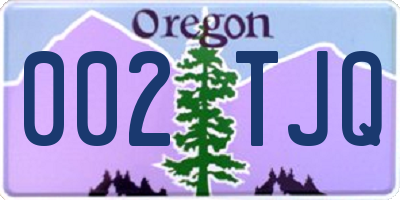 OR license plate 002TJQ