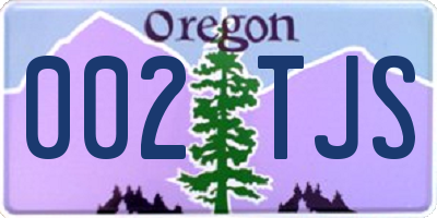 OR license plate 002TJS
