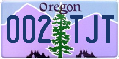 OR license plate 002TJT