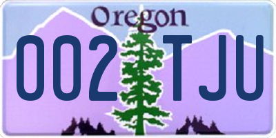 OR license plate 002TJU