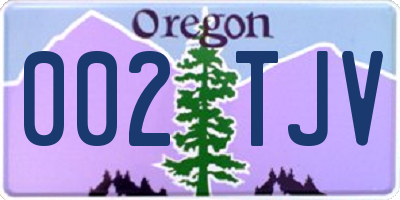 OR license plate 002TJV