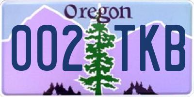 OR license plate 002TKB