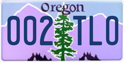 OR license plate 002TLO