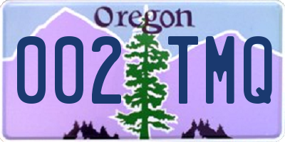 OR license plate 002TMQ