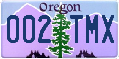 OR license plate 002TMX
