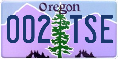 OR license plate 002TSE