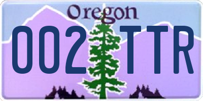 OR license plate 002TTR