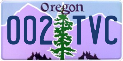 OR license plate 002TVC