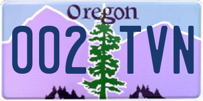 OR license plate 002TVN