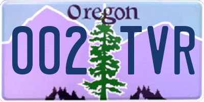 OR license plate 002TVR